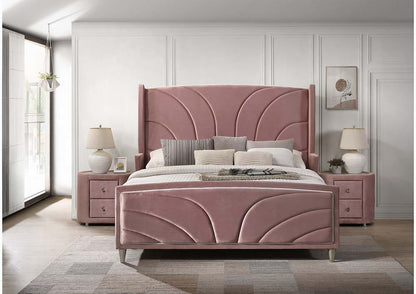 ACME Furniture - Salonia Queen Bed - Pink Velvet - BD01183Q view 5