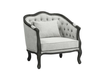 ACME Furniture - Samael Chair w/Pillow - Gray Linen & Dark Brown - LV01129 veiw 2