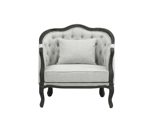 ACME Furniture - Samael Chair w/Pillow - Gray Linen & Dark Brown - LV01129 veiw 3