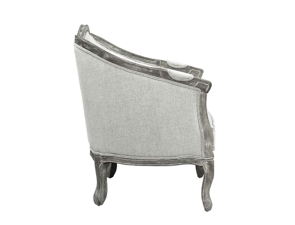 ACME Furniture - Samael Chair w/Pillow - Gray Linen & Gray Oak - LV01163 veiw 4