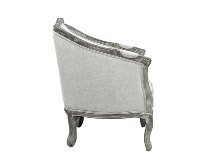ACME Furniture - Samael Chair w/Pillow - Gray Linen & Gray Oak - LV01163 veiw 4