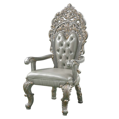 ACME Furniture - Sandoval Arm Chair (Set of 2) - Beige Synthetic Leather & Champagne - DN01496 veiw 1