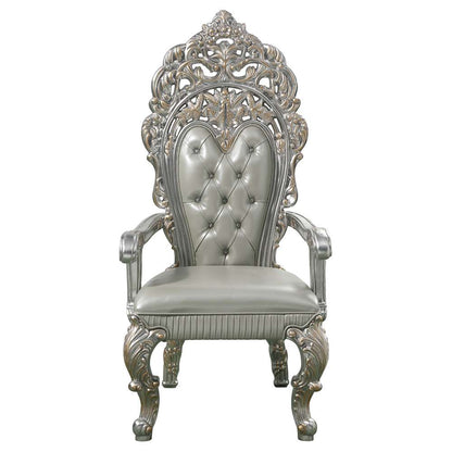ACME Furniture - Sandoval Arm Chair (Set of 2) - Beige Synthetic Leather & Champagne - DN01496 veiw 2