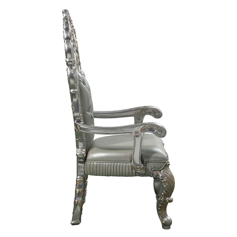 ACME Furniture - Sandoval Arm Chair (Set of 2) - Beige Synthetic Leather & Champagne - DN01496 veiw 3