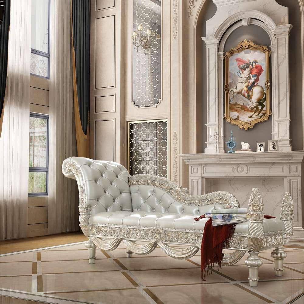 ACME Furniture - Sandoval Bench - Beige Synthetic Leather & Champagne - BD01492 veiw 1
