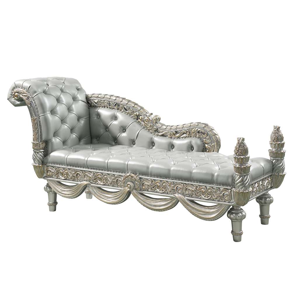 ACME Furniture - Sandoval Bench - Beige Synthetic Leather & Champagne - BD01492 veiw 2