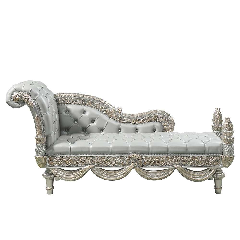 ACME Furniture - Sandoval Bench - Beige Synthetic Leather & Champagne - BD01492 veiw 3