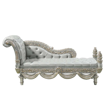 ACME Furniture - Sandoval Bench - Beige Synthetic Leather & Champagne - BD01492 veiw 3