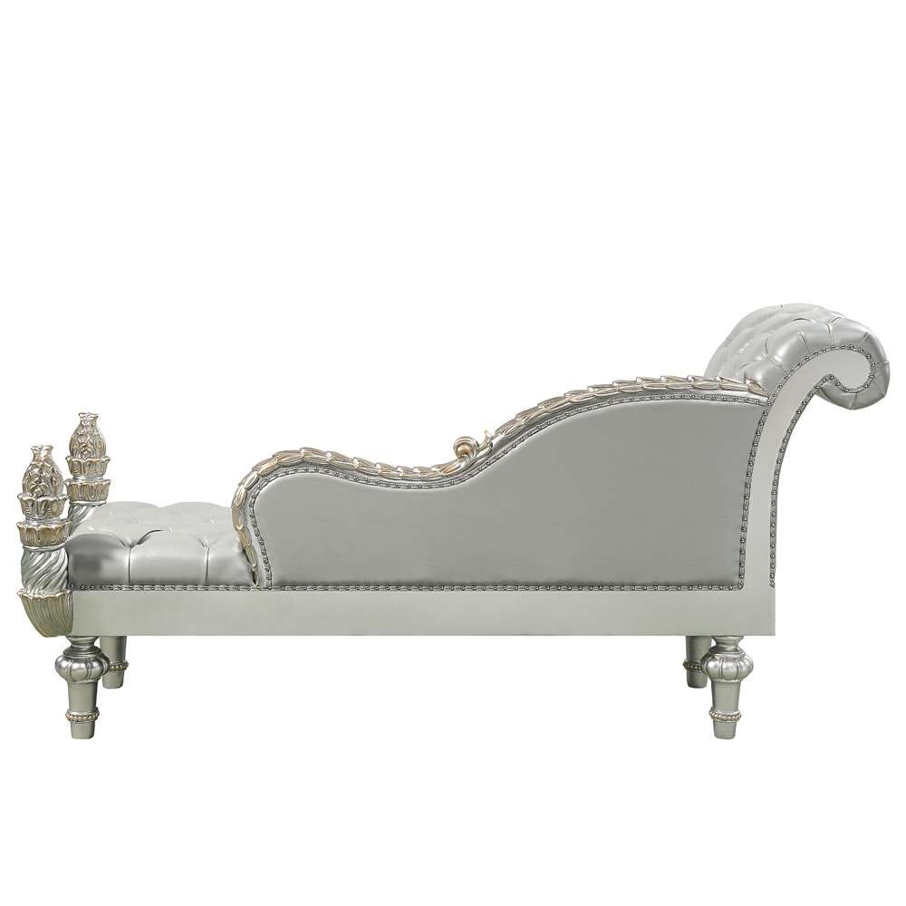 ACME Furniture - Sandoval Bench - Beige Synthetic Leather & Champagne - BD01492 veiw 4