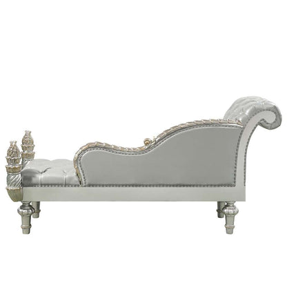 ACME Furniture - Sandoval Bench - Beige Synthetic Leather & Champagne - BD01492 veiw 4