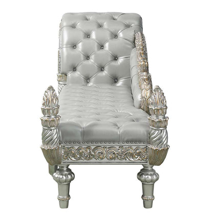 ACME Furniture - Sandoval Bench - Beige Synthetic Leather & Champagne - BD01492 veiw 5