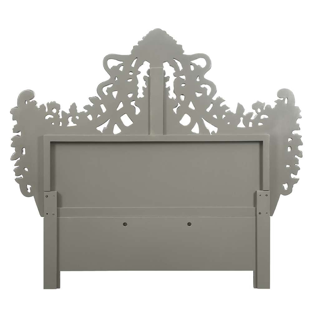 ACME Furniture - Sandoval Eastern King Bed - Beige Synthetic Leather & Champagne - BD01487EK veiw 4