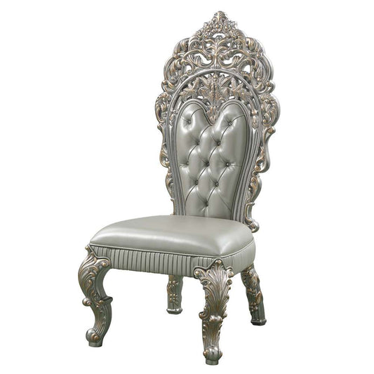 ACME Furniture - Sandoval Side Chair (Set of 2) - Beige Synthetic Leather & Champagne - DN01495 veiw 1
