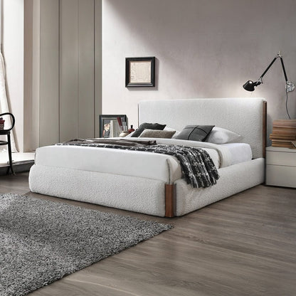 ACME Furniture - Sandro Eastern King Bed - White Boucle & Walnut - BD02469EK view 9