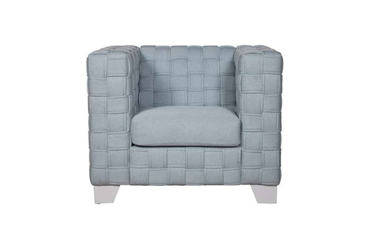 ACME Furniture - Saree Chair - Light Teal Chenille & White - LV02348 view 2
