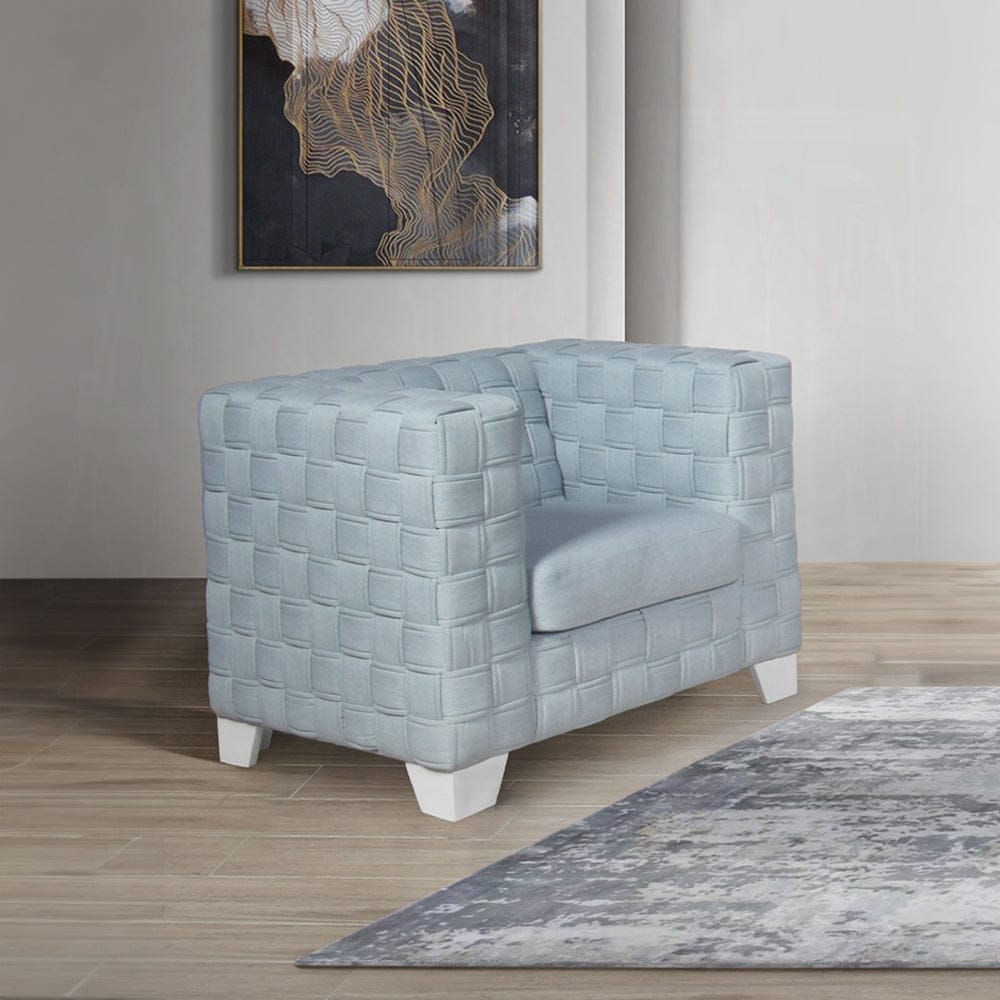 ACME Furniture - Saree Chair - Light Teal Chenille & White - LV02348 view 3