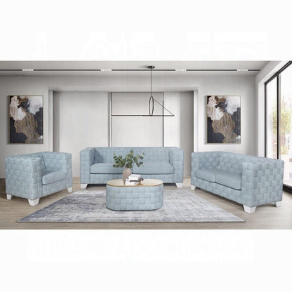 ACME Furniture - Saree Chair - Light Teal Chenille & White - LV02348 view 4