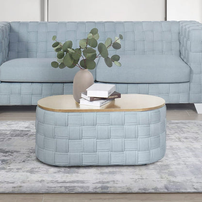 ACME Furniture - Saree Coffee Table - Light Teal Chenille - LV02349 view 3