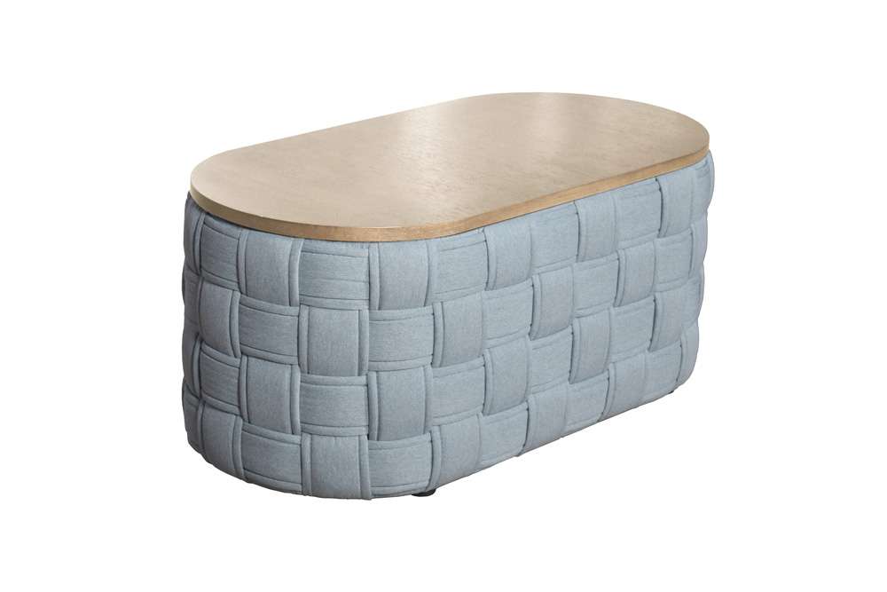 ACME Furniture - Saree Coffee Table - Light Teal Chenille - LV02349 veiw 1