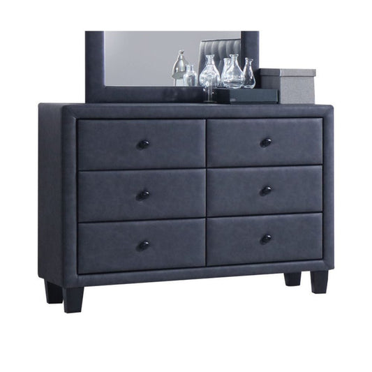 ACME Furniture - Saveria - Dresser - Two Tone Gray Synthetic Leather - 25665 view 1
