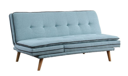 ACME Furniture - Savilla - Adjustable Sofa - Blue Linen & Oak  - 57162 view 1