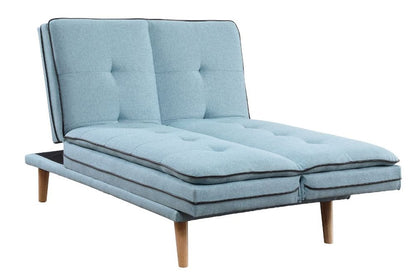 ACME Furniture - Savilla - Adjustable Sofa - Blue Linen & Oak  - 57162 view 5