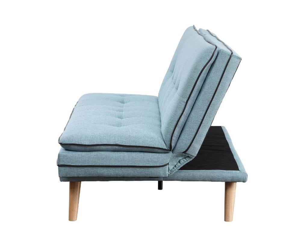 ACME Furniture - Savilla - Adjustable Sofa - Blue Linen & Oak  - 57162 view 6