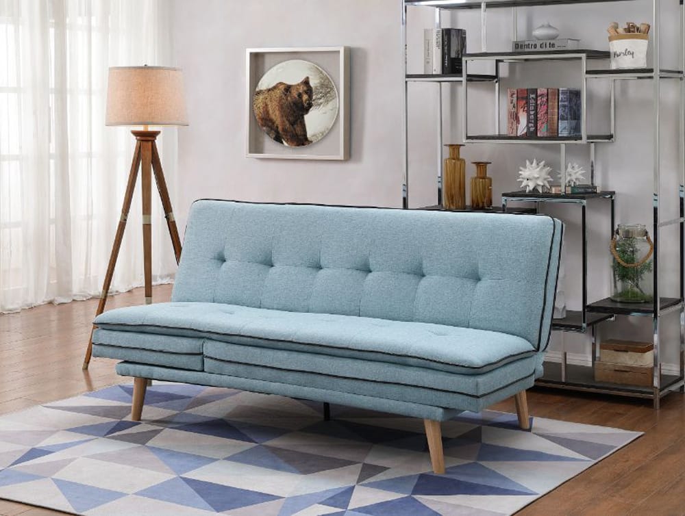 ACME Furniture - Savilla - Adjustable Sofa - Blue Linen & Oak  - 57162 view 8