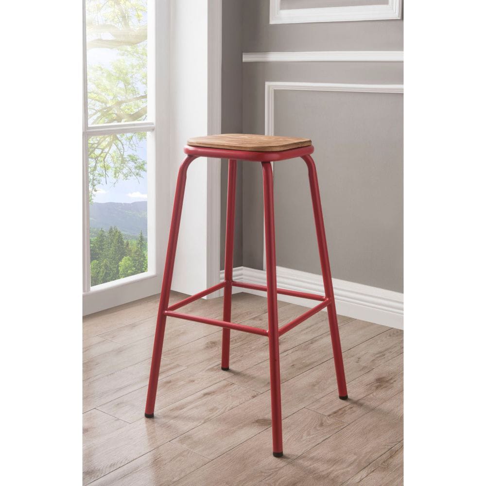 ACME Furniture - Scarus - Bar Stool (Set of 2) - Natural & Red - 72388 view 1