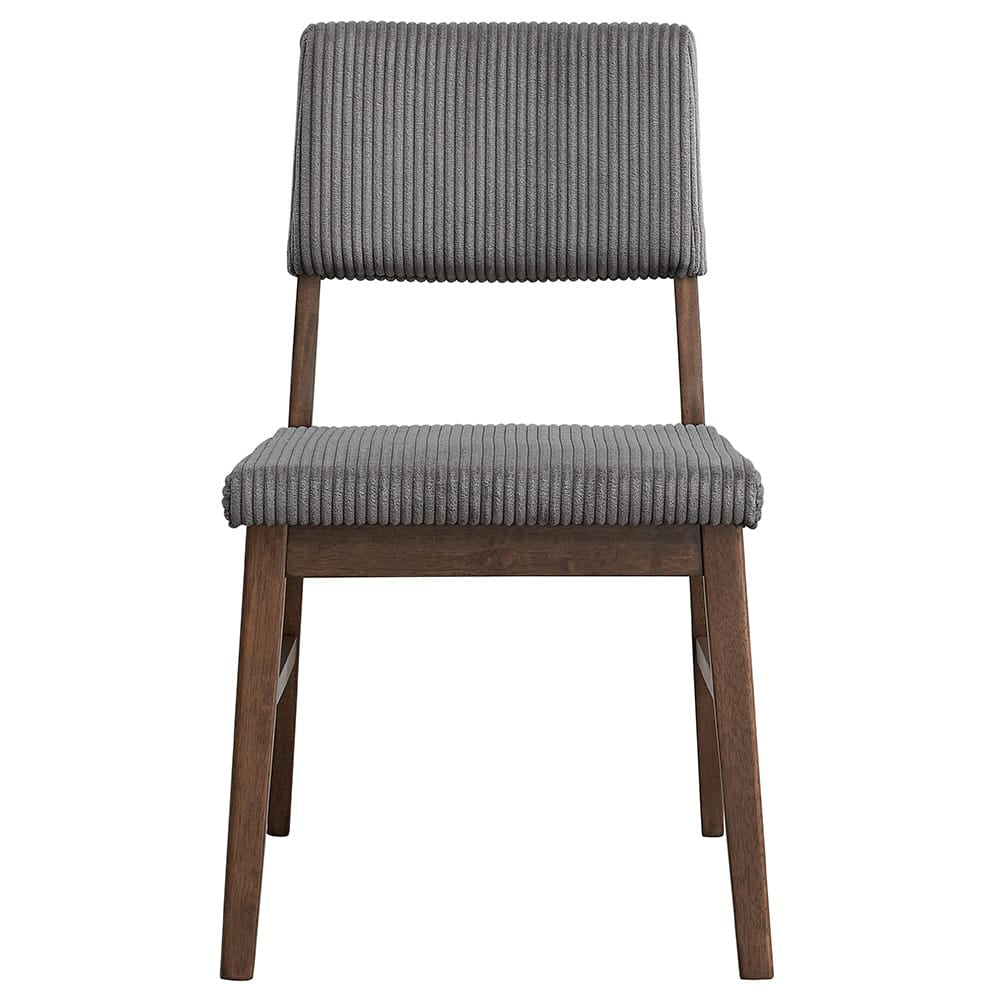 ACME Furniture - Seda - Side Chair (Set of 2) - Gray Corduroy & Walnut  - DN04192 view 2