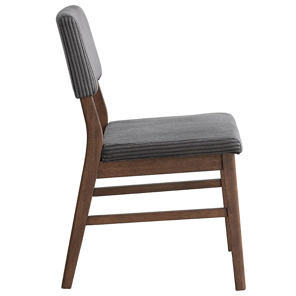 ACME Furniture - Seda - Side Chair (Set of 2) - Gray Corduroy & Walnut  - DN04192 view 3