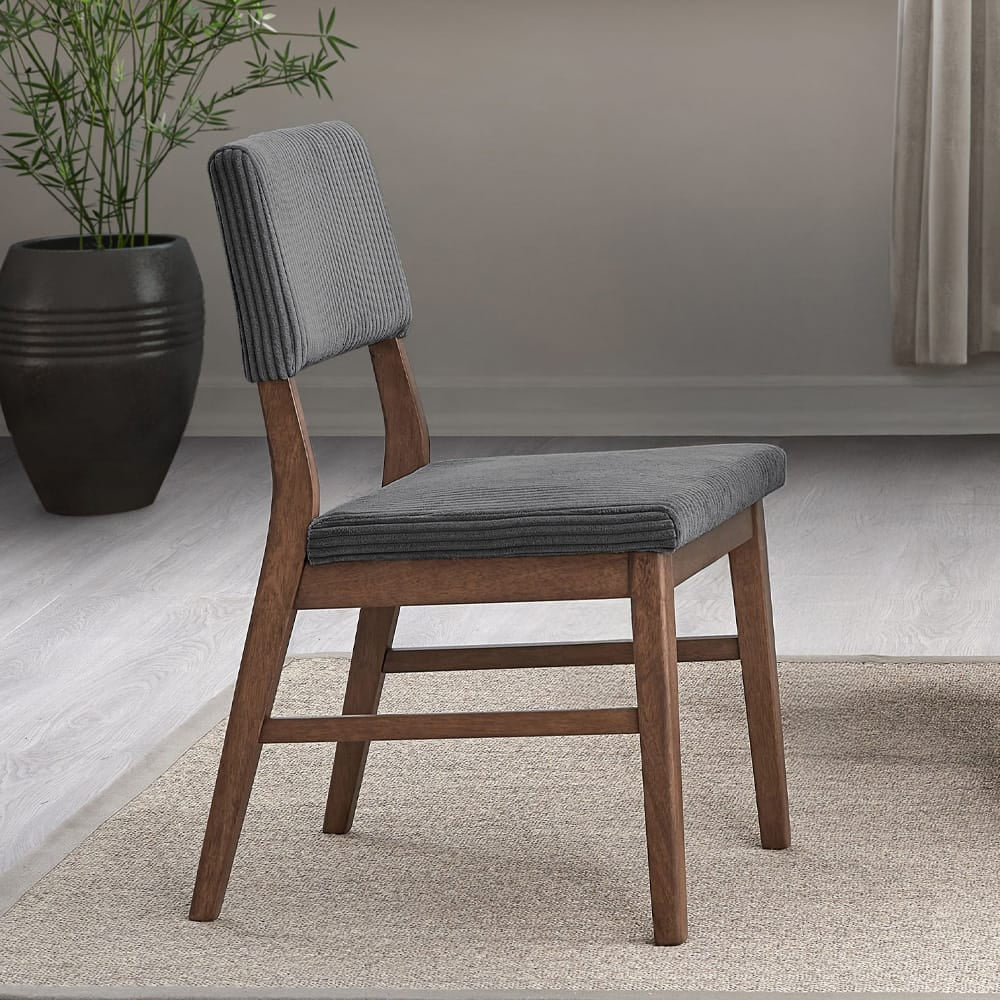 ACME Furniture - Seda - Side Chair (Set of 2) - Gray Corduroy & Walnut  - DN04192 view 5