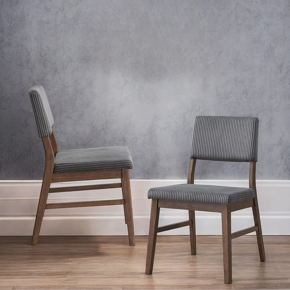 ACME Furniture - Seda - Side Chair (Set of 2) - Gray Corduroy & Walnut  - DN04192 view 6