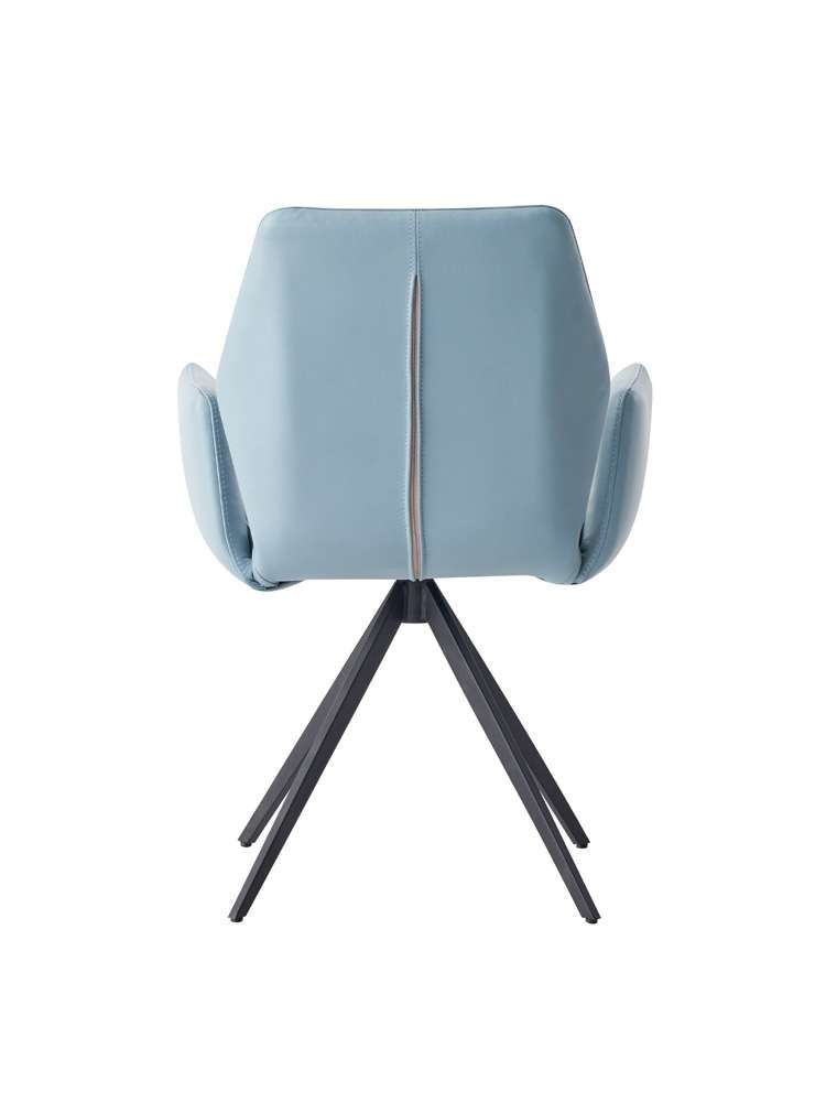 ACME Furniture - Segismunda Side Chair w/Swivel - Light Blue Leather & Black - DN02403 veiw 5