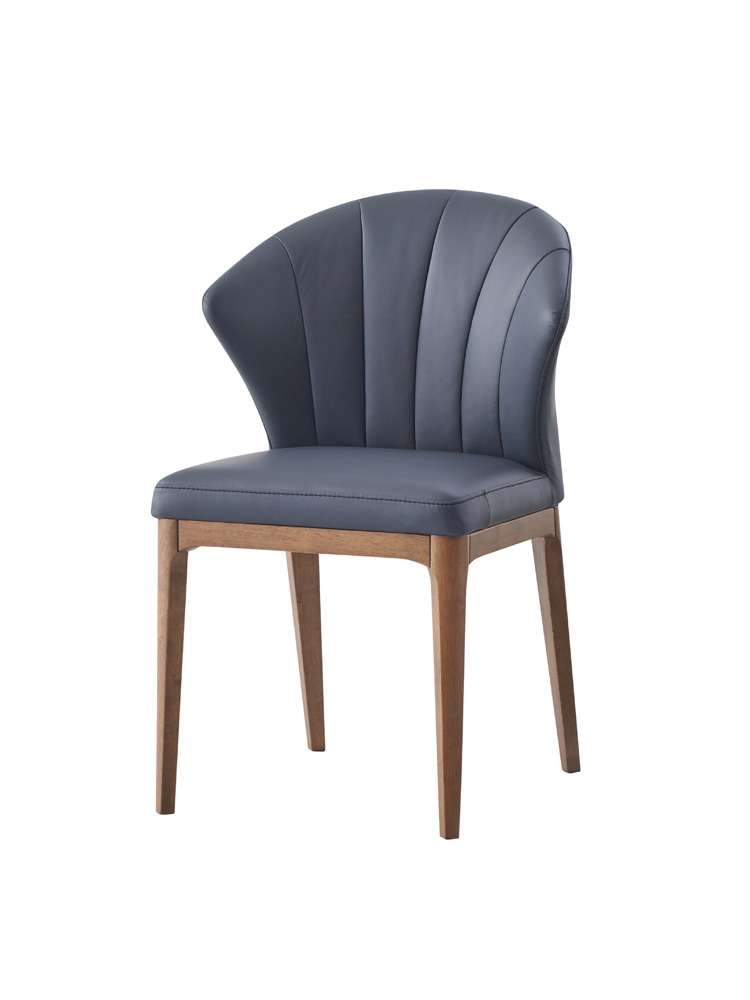 ACME Furniture - Seraphyne Side Chair (Set of 2) - Slate Leather & Walnut - DN02402 veiw 2