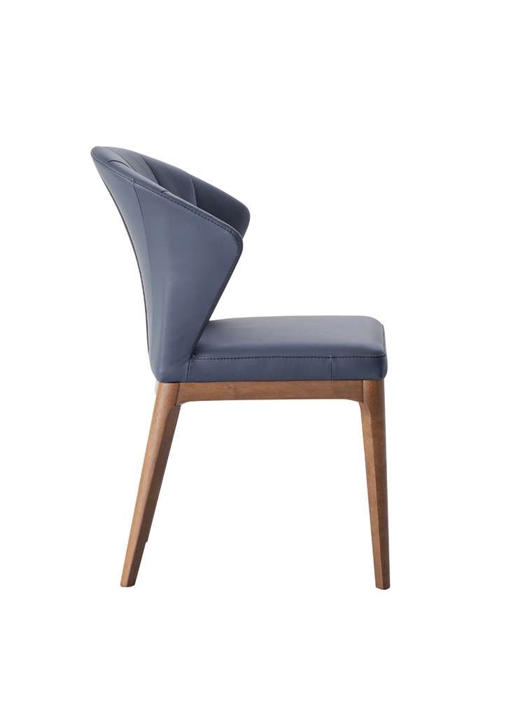 ACME Furniture - Seraphyne Side Chair (Set of 2) - Slate Leather & Walnut - DN02402 veiw 4