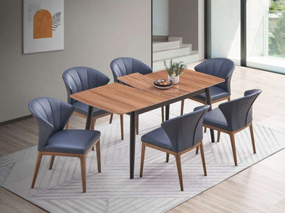 ACME Furniture - Seraphyne Side Chair (Set of 2) - Slate Leather & Walnut - DN02402 veiw 6