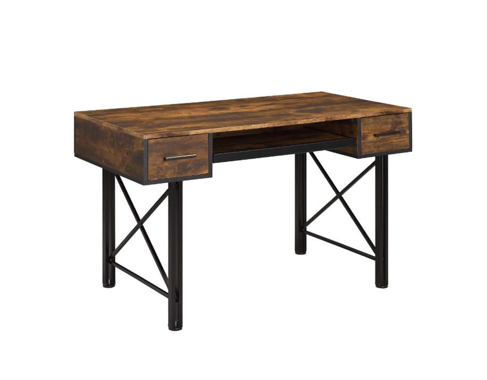 ACME Furniture - Settea - Computer Desk - Weathered Oak & Black Finish - 92795 view 1