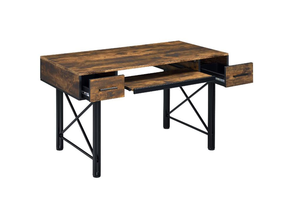 ACME Furniture - Settea - Computer Desk - Weathered Oak & Black Finish - 92795 view 2