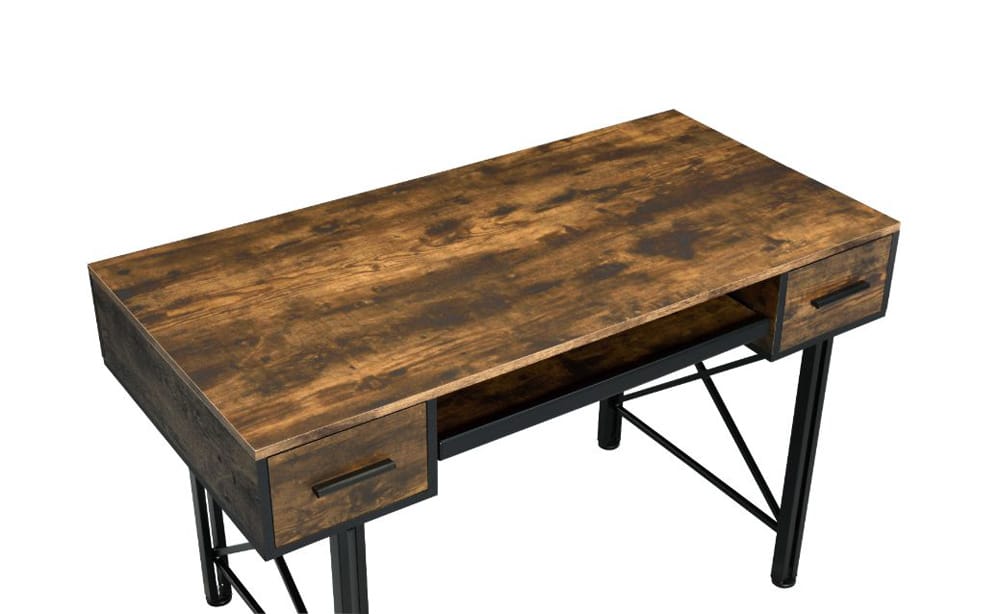 ACME Furniture - Settea - Computer Desk - Weathered Oak & Black Finish - 92795 view 4