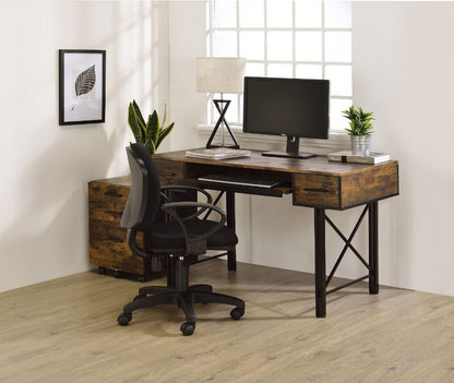 ACME Furniture - Settea - Computer Desk - Weathered Oak & Black Finish - 92795 view 5