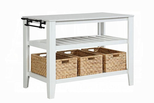 ACME Furniture - Sezye Kitchen Island - Natural Marble Top & White - AC00395 view 1