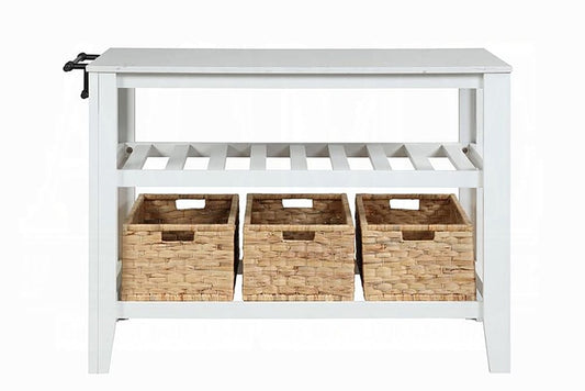 ACME Furniture - Sezye Kitchen Island - Natural Marble Top & White - AC00395 view 2