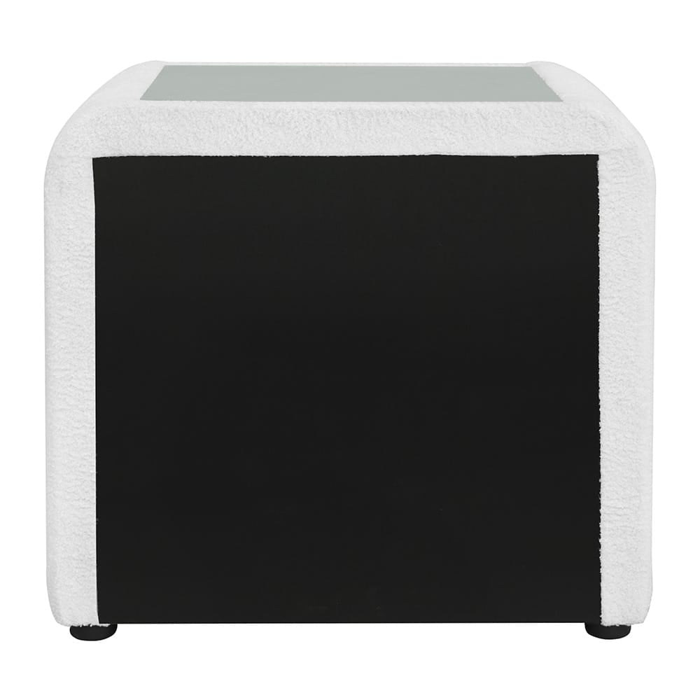 ACME Furniture - Shelyn - Nightstand - White Teddy Sherpa & Chrome  - BD04753 view 5