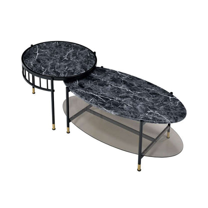 ACME Furniture - Silas Nesting Coffee Table Set - Engineering Stone Top & Black - LV01088 veiw 4