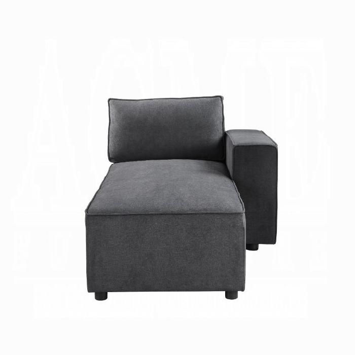 ACME Furniture - Silvester Modular - Chaise w/2 Pillows - Gray Fabric - 56875 veiw 2