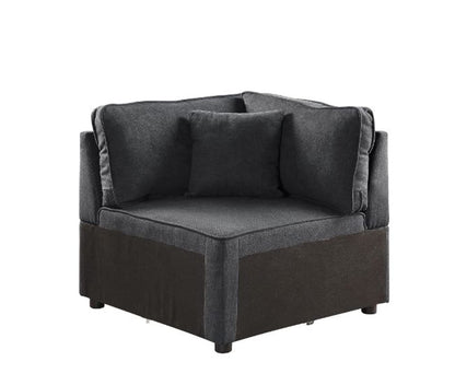 ACME Furniture - Silvester - Modular - Wedge w/Pillow - Gray Fabric - 56874 view 1