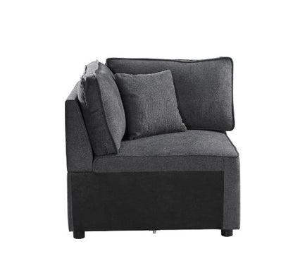 ACME Furniture - Silvester - Modular - Wedge w/Pillow - Gray Fabric - 56874 view 2