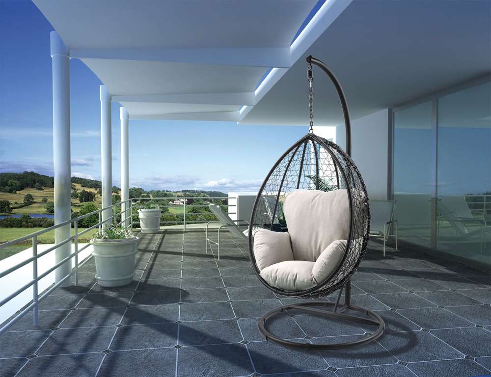ACME Furniture - Simona Patio Swing Chair with Stand - 45030 veiw 4