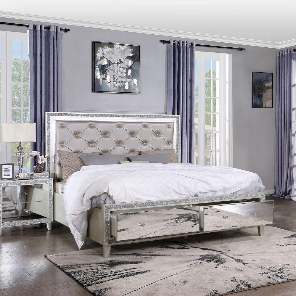 ACME Furniture - Sliverfluff California King Bed w/Storage & LED - BD00240CK view 6